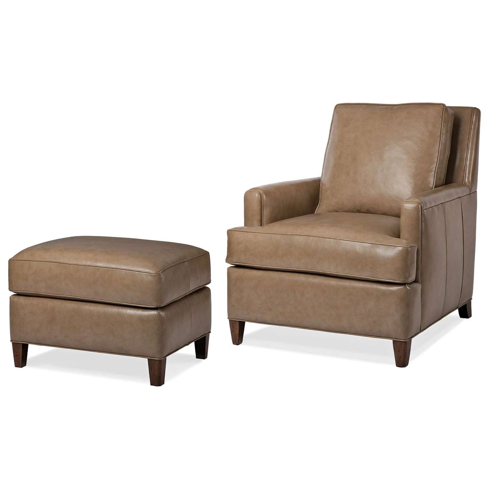 Hancock & Moore Ricki Contemporary Leather Chair and Ottoman Set